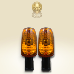 ZR Gold LR Indicator Pair Set (Left Right) 70cc Motorcycle - Turn Signal Winker (Amber Lens)